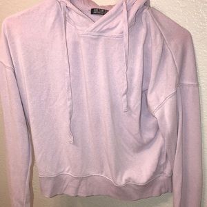 cotton on lavender crop hoodie top